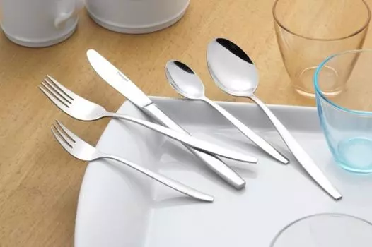 Эсмейер 18 шт. Набор столовых приборов для меню 'LAURA' 18/0 из полированной нержавеющей стали с изогнутыми ручками - на 6 персон Esmeyer