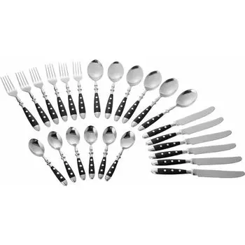 Эсмейер 24 шт. Столовые приборы NOSTALGIE черного цвета из нержавеющей стали 18/0, полированные. кованый с щечными захватами, 229-080 Esmeyer, черный