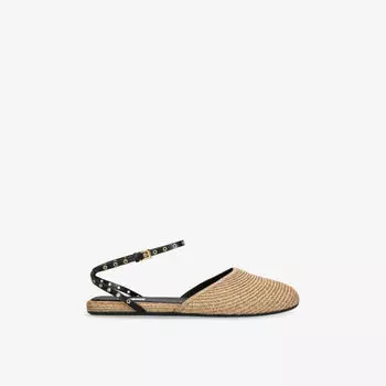 Эспадрильи Azzedine Alaia из рафии и кожи плетеные, бежевый