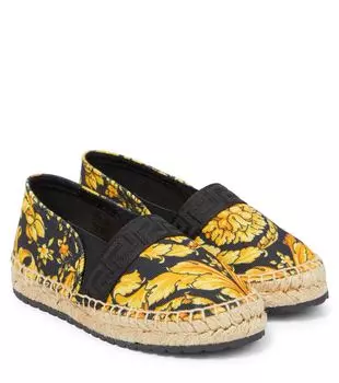 Эспадрильи barocco из парусины Versace Kids, мультиколор