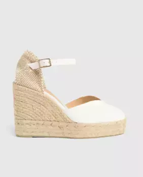 Эспадрильи Chiarita из натурального хлопка, боковой браслет с металлической пряжкой Castaer, белый