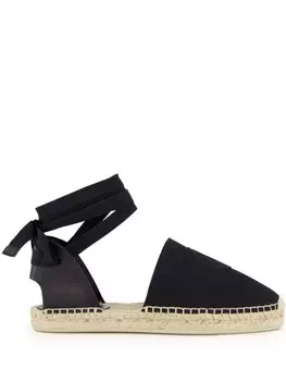 Эспадрильи Christian Louboutin на танкетке со шнуровкой, черный