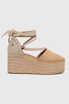 Эспадрильи Closed Toe Linen Flatform Tommy Hilfiger, бежевый