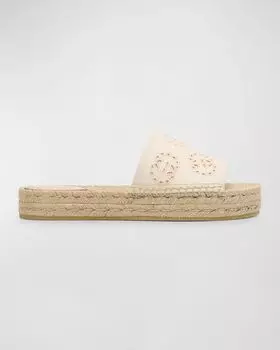 Эспадрильи Damita GG с люверсами Gucci, цвет Natural