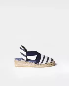 Эспадрильи для девочек из полосатой ткани с эластичным ремешком Toni Pons, синий