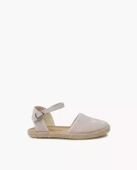 Эспадрильи для девочек на плоской подошве с вышитыми звездами Pisamonas, цвет Crudo