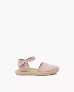 Эспадрильи для девочек на плоской подошве с вышитыми звездами Pisamonas, розовый