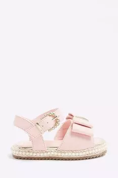 Эспадрильи для девочек с объемным бантом River Island, розовый