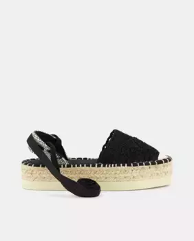 Эспадрильи для девочки крючком с ремешками на щиколотке Conguitos, черный