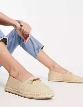 Эспадрильи Dune London из светло-коричневой парусины с отделкой