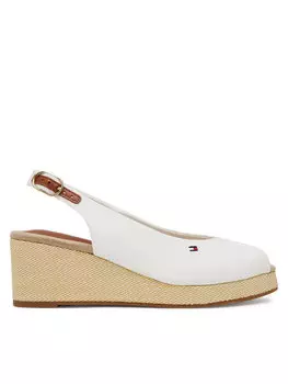 Эспадрильи Flag Mid Wedge Espad Slingback FW0FW08595 Tommy Hilfiger, белый