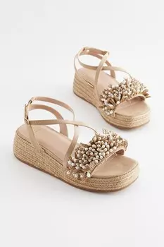 Эспадрильи Forever Comfort на плоской платформе Next, бежевый