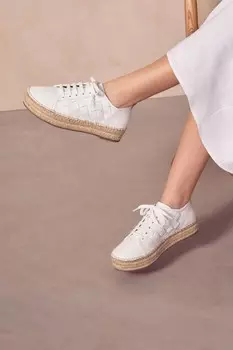 Эспадрильи Forever Comfort плетеные кроссовки на плоской платформе Next, белый