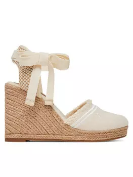 Эспадрильи Fringe Canvas High Wedge FW0FW08878 Tommy Hilfiger, экрю
