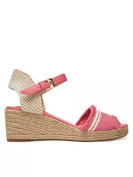 Эспадрильи Fringe Canvas Medium Wedge FW0FW08879 Tommy Hilfiger, розовый