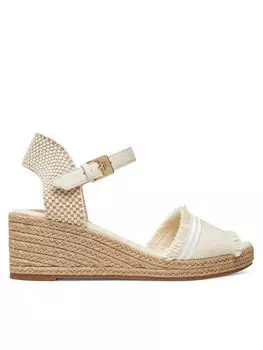 Эспадрильи Fringe Canvas Medium Wedge FW0FW08879 Tommy Hilfiger, бежевый
