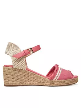Эспадрильи Fringe Canvas Medium Wedge FW0FW08879 Tommy Hilfiger, розовый