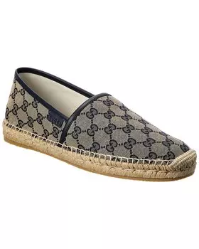 Эспадрильи Gucci из ткани и кожи с узором GG, мультиколор