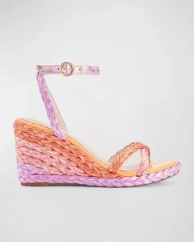 Эспадрильи Ines Wedge из рафии Sophia Webster, цвет Southern Sunrise