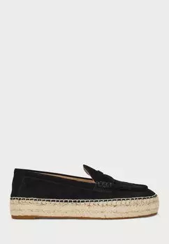 Эспадрильи LUIZE SUEDE LOAFER ESPADRILLE Lauren Ralph Lauren, черный