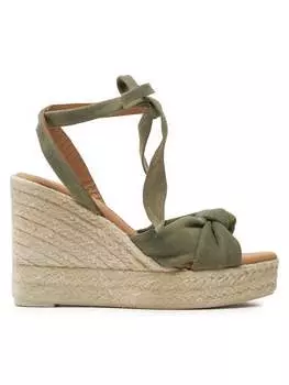 Эспадрильи Manebi Hamptons Wedge Espadrilles With Knot W 0.1, зеленый