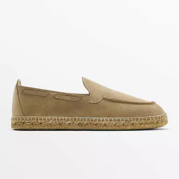 Эспадрильи Massimo Dutti Moc Toe Split Suede, песочный