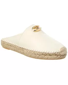 Эспадрильи-мюли из зернистой кожи Valentino VLogo, белый