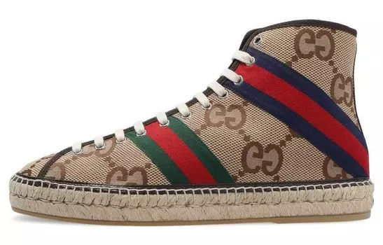 Эспадрильи мужские высокие бежевые Gucci