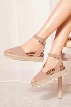 Эспадрильи на платформе из искусственной замши с открытым носком Friends Like These, коричневый