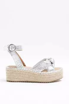 Эспадрильи на платформе River Island, серебряный