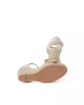 Эспадрильи на танкетке для девочек с пряжкой Pisamonas, бежевый