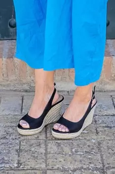 Эспадрильи Ocean на танкетке с ремешком на пятке Novo, черный