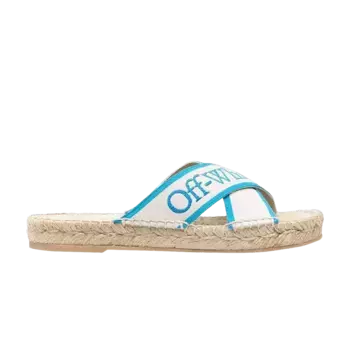 Эспадрильи Off-White Wmns Bookish Criss-Cross Espadrille Sliders Nude Blue, синий