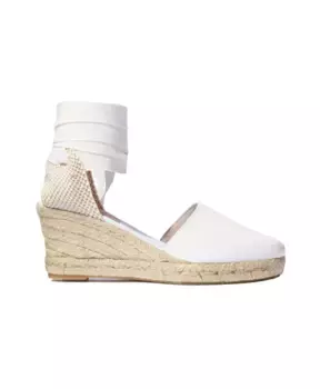 Эспадрильи Paloma — туфли на танкетке ручной работы из телячьей кожи Scarosso, белый