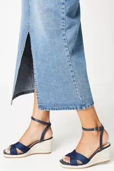 Эспадрильи Roxanne из двух частей на танкетке с веревочной отделкой Wallis, темно-синий