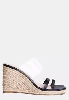 Эспадрильи с клиновидным носком и кольцом clear path London Rag, черный