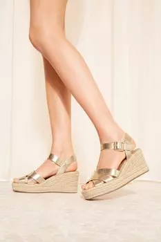 Эспадрильи с квадратным носком на танкетке из искусственной кожи Friends Like These, желтый