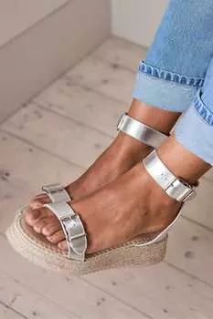 Эспадрильи с пряжками Mint Velvet, серебряный