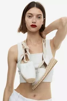 Эспадрильи с ремешком на завязках H&M, белый