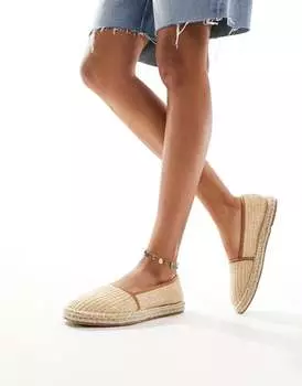 Эспадрильи с закрытым носком ASOS DESIGN Joey из натуральной рафии