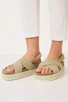 Эспадрильи Sadie с перекрестной подошвой на плоской подошве Crew Clothing Company, бежевый