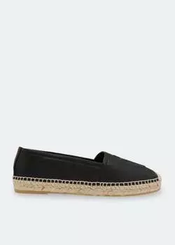 Эспадрильи SAINT LAURENT Monogram leather espadrilles, черный