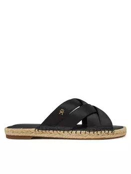 Эспадрильи Satin Espadrille Mule FW0FW08502 Tommy Hilfiger, черный