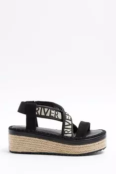 Эспадрильи со скрещенными бретелями River Island, черный