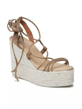 Эспадрильи Soft Suede Lace-Up Wedge L 8.7 Manebi, коричневый