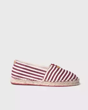 Эспадрильи унисекс на плоской подошве из полосатой ткани Toni Pons, цвет Burdeos