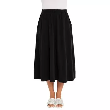 Jessica London Женская мягкая легкая юбка миди больших размеров, черный