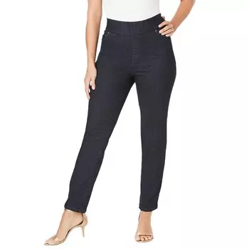 Jessica London Женские прямые джинсы из эластичного денима больших размеров с комфортной талией, цвет Indigo