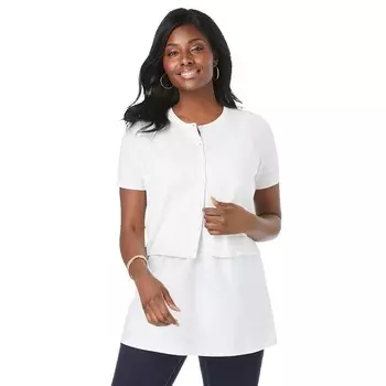 Jessica London Женское плечо больших размеров с украшением на шею, белый