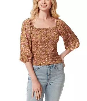 Jessica Simpson Katiya Топ со сборками с цветочным принтом, цветочный